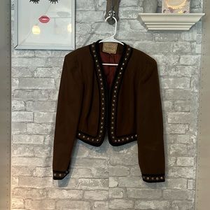 90s Vintage Double D Ranch Wear Cropped Blazer Jacket
